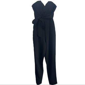 Bebe Strapless Tie Jumpsuit Black 0